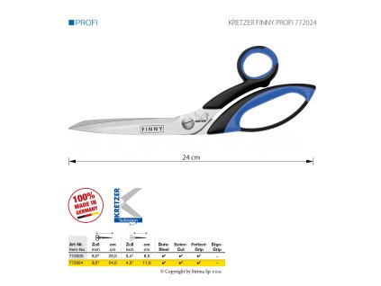 Univerzální nůžky Kretzer Finny Profi, délka 24 cm