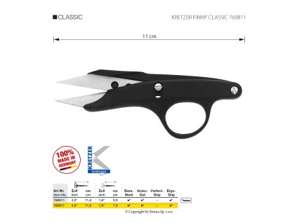 Odstřihávací nůžky / cvakačky Kretzer Finny Classic, délka 11 cm