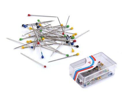 Špendlíky s plastovou hlavičkou délka 27 mm (Balení 20 krab., Varianta mix barev)