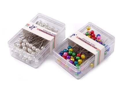 Ozdobné špendlíky s perleťovou hlavičkou délka 40 mm (Balení 20 krab., Varianta 1 bílá)