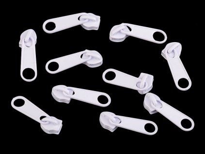 Jezdec ke spirálovým zipům No 5 (Balení 10 ks, Varianta 101 bílá)