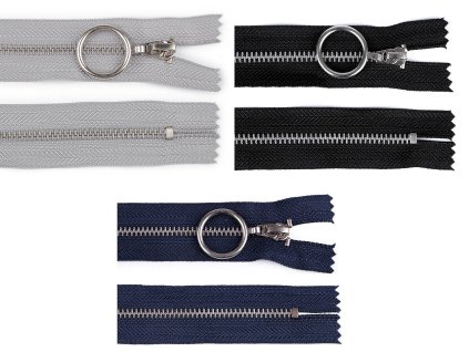 Kovový zip No 4 délka 20 cm se stříbrnými zoubky (Balení 1 ks, Varianta 322 černá)