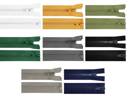 Zip kostěný No 5 dělitelný 2 jezdce / dvoucestný 100 cm bundový (Balení 1 ks, Varianta 322 černá)