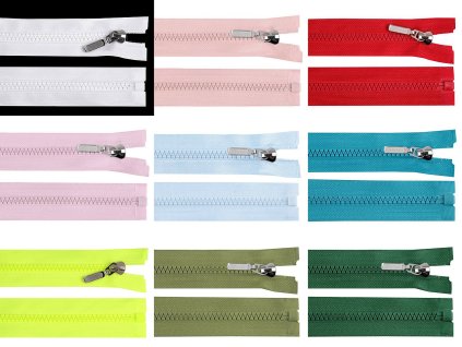 Kostěný zip No 5 délka 60 cm s ozdobným jezdcem (Balení 1 ks, Varianta 101 bílá)