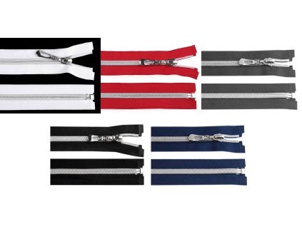 Spirálový zip No 7 délka 70 cm se stříbrnými zoubky