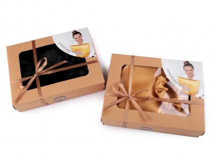 Saténová Beauty sada na spaní, povlak a scrunchie gumička (Balení 1 ks, Varianta 15 zelená tm.)