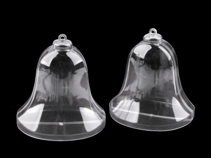 Plastová krabička dvoudílná - zvonek, stromeček, kapka, hvězda (Balení 2 ks, Varianta 3 transparent baňka)