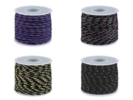 Padáková / oděvní šňůra Ø2,5 mm (Balení 25 m, Varianta 1 růžová neon)