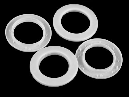 Průchodka zacvakávací vnitřní Ø42 mm / na záclony a závěsy (Balení 10 sada, Varianta 1 bílá lesk)