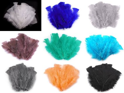 Krůtí peří délka 11-17 cm (Balení 1 sáček, Varianta 3 modrá sytá)