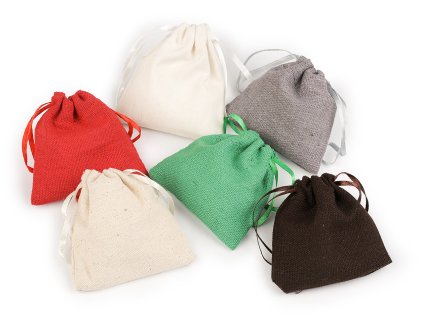 Dárkový pytlík 8x8 cm textilní (Balení 1 ks, Varianta 5 červená)