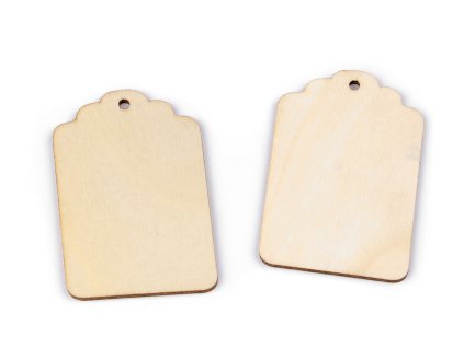 Dřevěný štítek k domalování / dozdobení (Balení 50 ks, Varianta přírodní sv.)