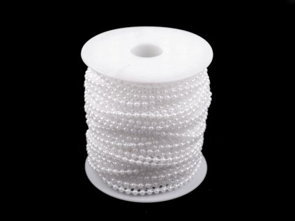 Perlový řetěz Ø3 mm sněhově bílá (Balení 25 m, Varianta bílá sněhová)