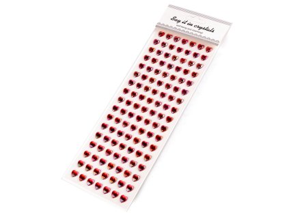 Samolepicí srdce na lepicím proužku multicolor Ø10 mm (Balení 1 karta, Varianta 1 crystal)