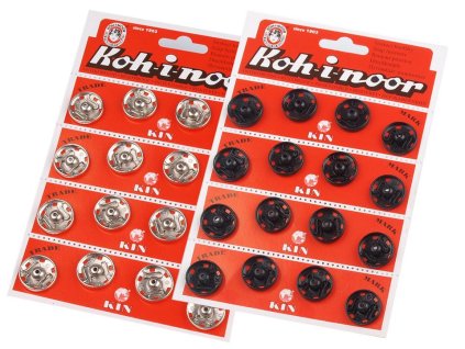 Kovové patentky / stiskací knoflíky vel. 8 (Balení 36 karta, Varianta 1 nikl)