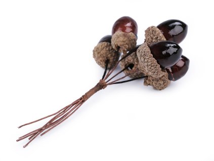 Umělé žaludy na drátku (Balení 60 ks, Varianta hnědá)