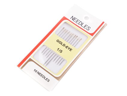 Jehly šicí ostré, zlatá ucha (Balení 1 karta, Varianta nikl)