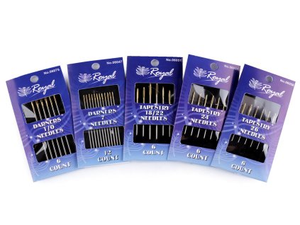 Jehly ruční, zlatá ucha - Tapestry, Darners (Balení 1 karta, Varianta 2 (7) Darners nikl)