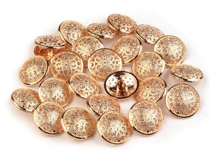 Kovový knoflík filigrán velikost 34", 36" (Balení 5 ks, Varianta 5 (34") zlatá)