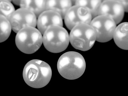 Perla k našití / knoflík Ø10 mm (Balení 20 ks, Varianta 1 bílá perleť)