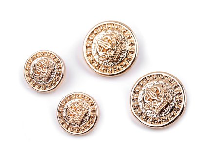Kovový knoflík velikost 24"; 32" (Balení 5 ks, Varianta 1 (24") růžové zlato)