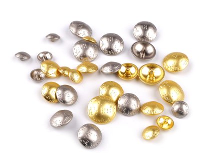 Kovový knoflík jemně tepaný velikost 24"; 30"; 38" (Balení 5 ks, Varianta 1 (24") nikl)