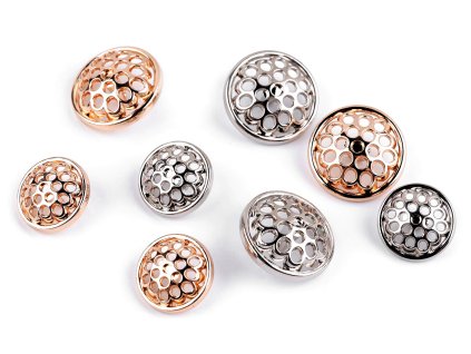 Kovový knoflík děrovaný velikost 28"; 36" (Balení 5 ks, Varianta 1 (28") nikl)