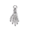 Přívěsek ruka kostlivce s broušeným kamínkem 18x35 mm (Balení 2 ks, Varianta platina)