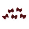 Komponent / korálek k výrobě přívěsků 3D mašle sametová 22x28 mm (Balení 5 ks, Varianta 1 červená tmavá)