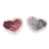 Nažehlovačka srdce s oboustrannými flitry (Balení 10 ks, Varianta 1 pudrová stříbrná)