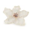 Květ s kamínkem a korálky k našití a nalepení Ø8 cm (Balení 10 ks, Varianta 1 bílá)