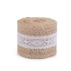 Jutová stuha s krajkou šíře 50 mm, 60 mm (Balení 1 ks, Varianta 2 (50 mm) režná přírodní)