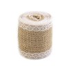 Jutová stuha s krajkou šíře 50 mm, 60 mm (Balení 1 ks, Varianta 2 (50 mm) režná přírodní)