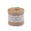 Jutová stuha s krajkou šíře 50 mm, 60 mm (Balení 1 ks, Varianta 2 (50 mm) režná přírodní)