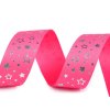 Rypsová stuha hvězdy šíře 25 mm vánoční (Balení 5 m, Varianta 7 červená)