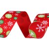 Vánoční rypsová stuha šíře 25 mm (Balení 5 m, Varianta 1 červená sněhulák)