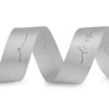 Saténová stuha s metalickým potiskem Love šíře 26 mm (Balení 13.5 m, Varianta 5 modrá pomněnková stříbrná)