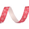 Bavlněná stuha vločky šíře 15 mm vánoční (Balení 13.5 m, Varianta 4 červená vánoční)