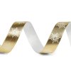 Vánoční stuha metalická vločky šíře 16 mm (Balení 3 m, Varianta 2 zlatá metalic)
