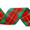 Károvaná stuha s lurexem šíře 38 mm (Balení 1 m, Varianta 1 zelená zlatá)