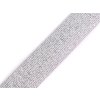 Pruženka s lurexem šíře 30 mm (Balení 1 m, Varianta 5 růžová sv. stříbrná)