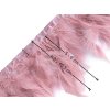 Prýmek - krůtí peří 5-9 cm (Balení 1 m, Varianta 1 starorůžová sv.)