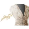 Lurexová aplikace / vsadka na monofilu 11,5x30 cm s perlami, na společenské šaty (Balení 2 ks, Varianta 3 stříbrná)