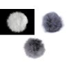 Kožešinová bambule s poutkem Ø6 cm (Balení 1 ks, Varianta 2 šedomodrá)