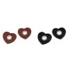 Priechodka s koženkovým srdcom na našitie, prievlak 8 mm (Balení 20 ks, Varianta 1 hnědá koňak nikl)