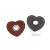Priechodka s koženkovým srdcom na našitie, prievlak 8 mm (Balení 20 ks, Varianta 1 hnědá koňak nikl)