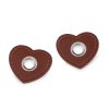 Priechodka s koženkovým srdcom na našitie, prievlak 8 mm (Balení 20 ks, Varianta 1 hnědá koňak nikl)