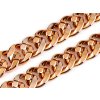 Designový řetěz k výrobě a zdobení oděvů a doplňků šíře 34 mm, metráž (Balení 1 m, Varianta 1 růžové zlato)