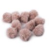 Kožešinová bambule s poutkem Ø3,5 cm (Balení 10 ks, Varianta 1 Off White)