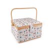 Kazeta / košík na šití čalouněný (Balení 1 ks, Varianta 1 bílá galanterie)